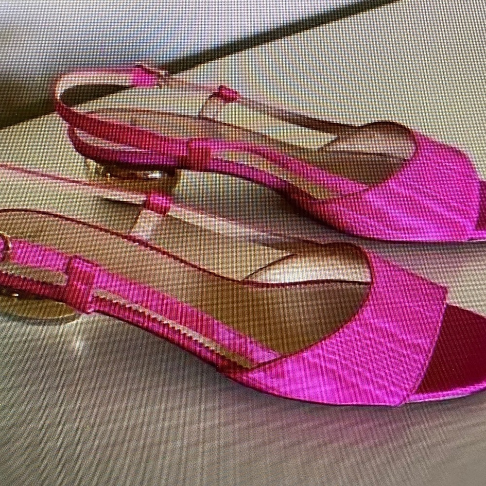 J. Crew Vibrant Pink Strappy Heels